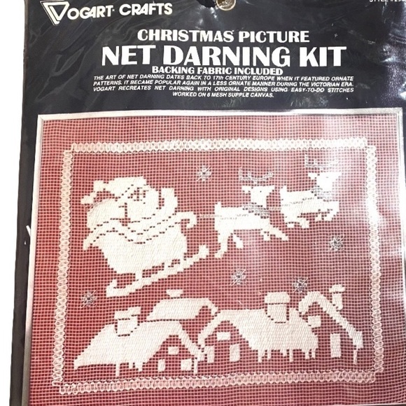 Net Darning Kit Christmas Santa Pic - Picture 1 of 5